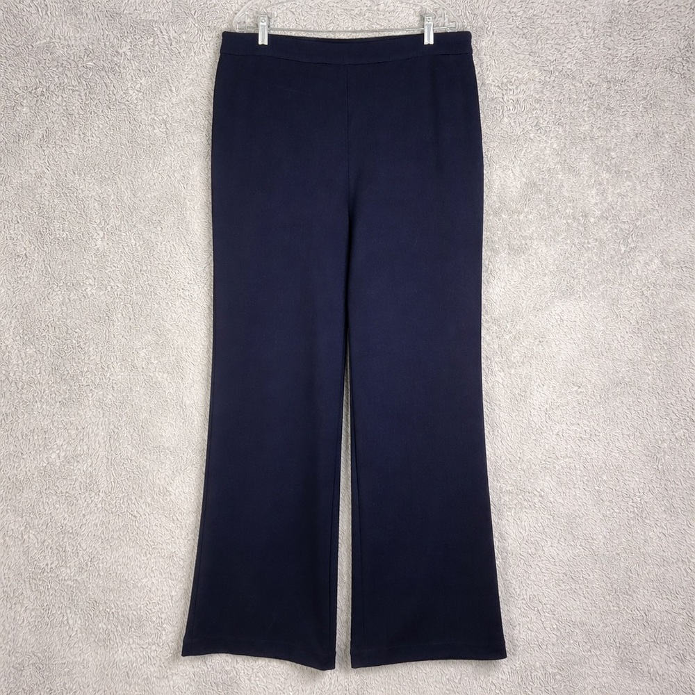 DKNY Womens Wide Leg Pants Stretch 18 Navy Career Minimalist Classic Modern Work